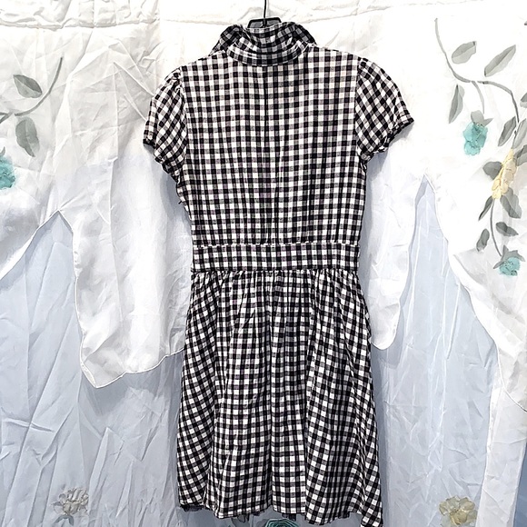 H&M BLK/WHITE CHECKERED SH SLV DRESS SZ 38 - Picture 12 of 14